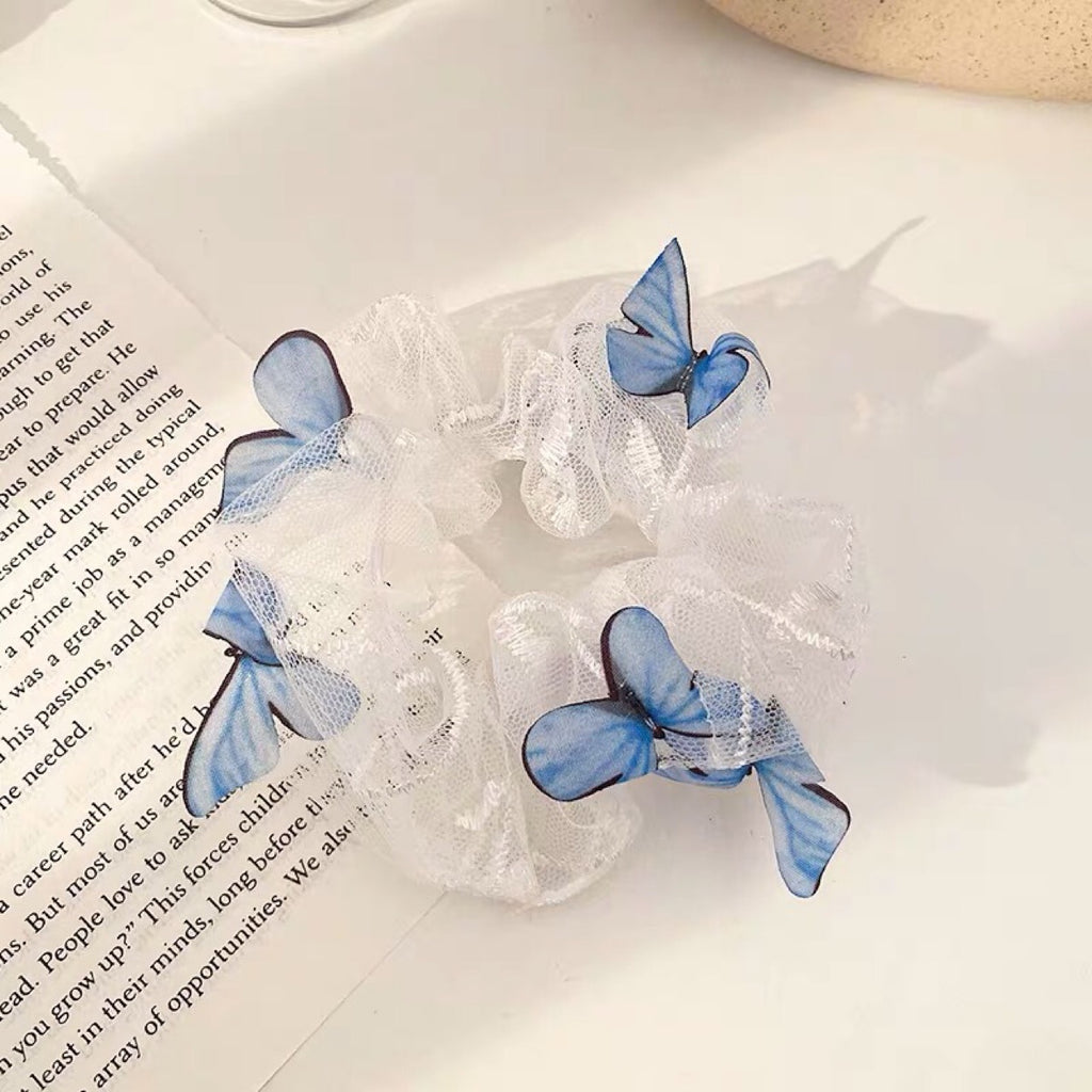 Accessoires de Cheveux de Butterfly pour femmes Mesh Pig Intestine Ring
