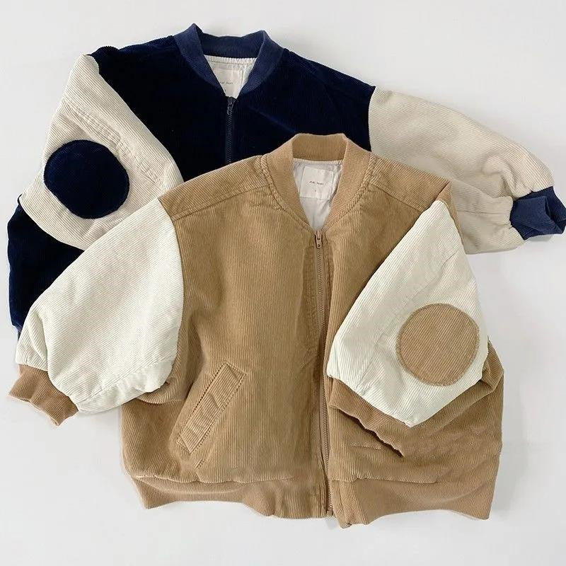 Veste Corduroy Trendy Automne Hommes Baseball Uniforme Femmes