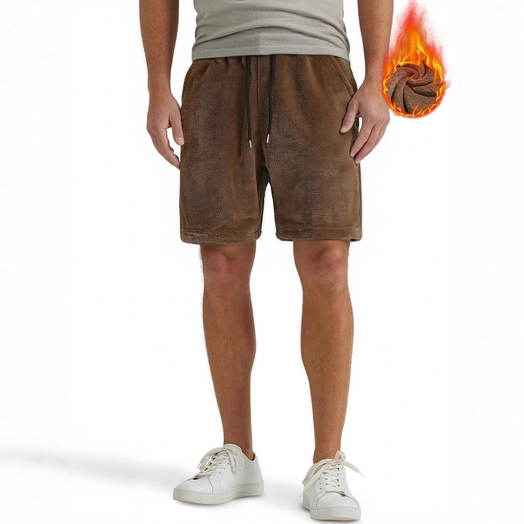 Homme SpringAutomn Coral-Fleece Sports-Style Casual Plus-Size Short