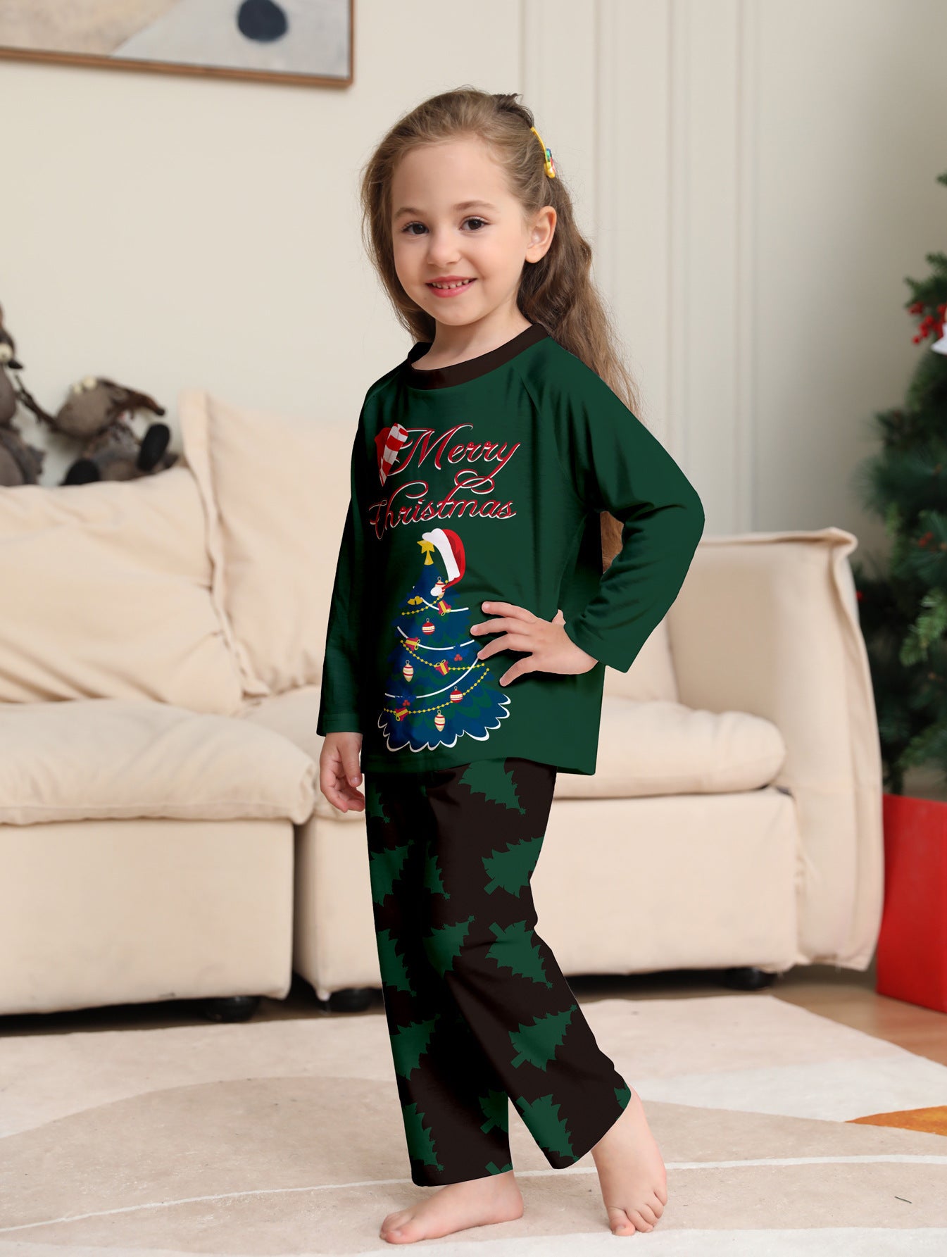 Pyjama à manches longues imprimé sapin de Noël