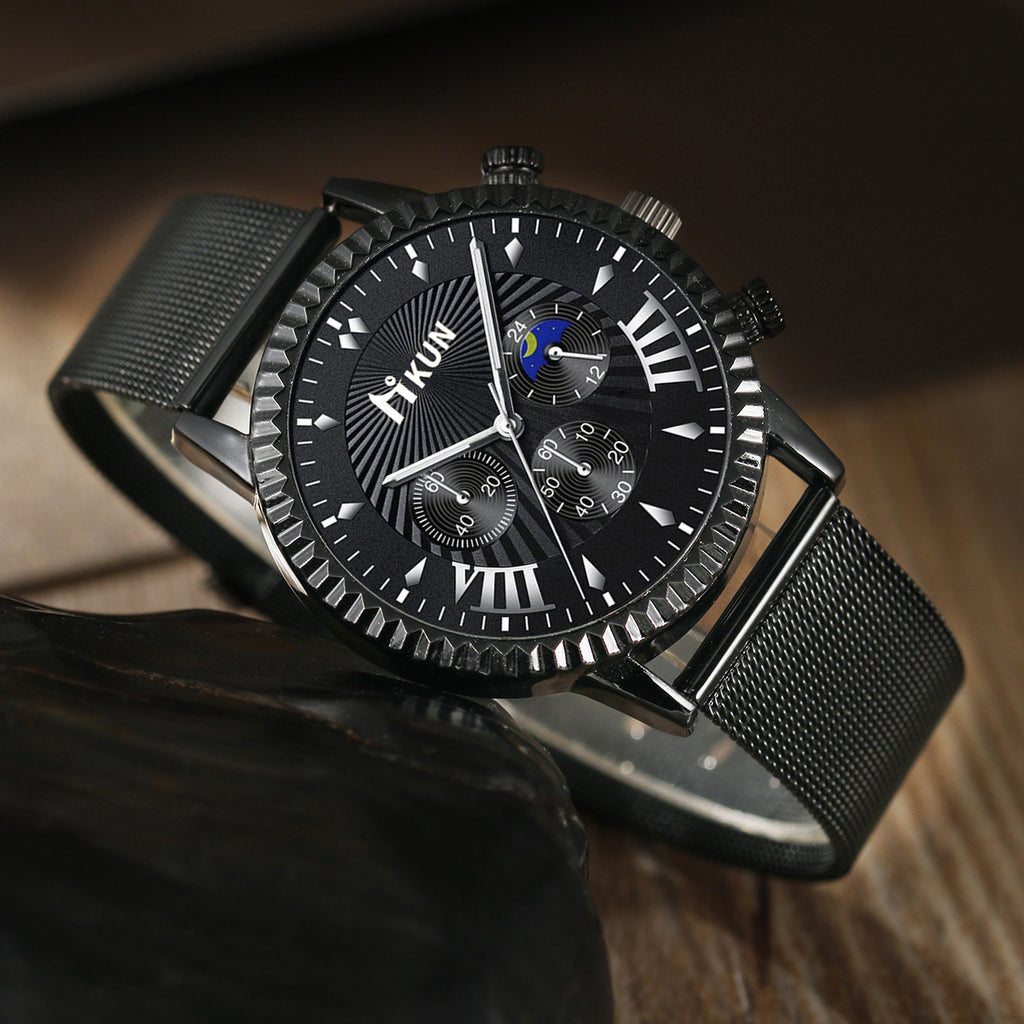 Fashion Trendy Sports Casual Hommes Montre Mesh Quartz
