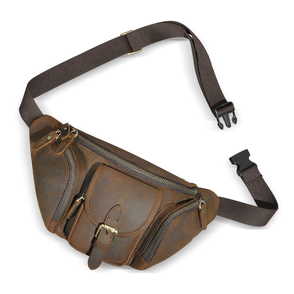 Crazy Horse cuir hommes sac plein-grain Cowhide poitrine sac