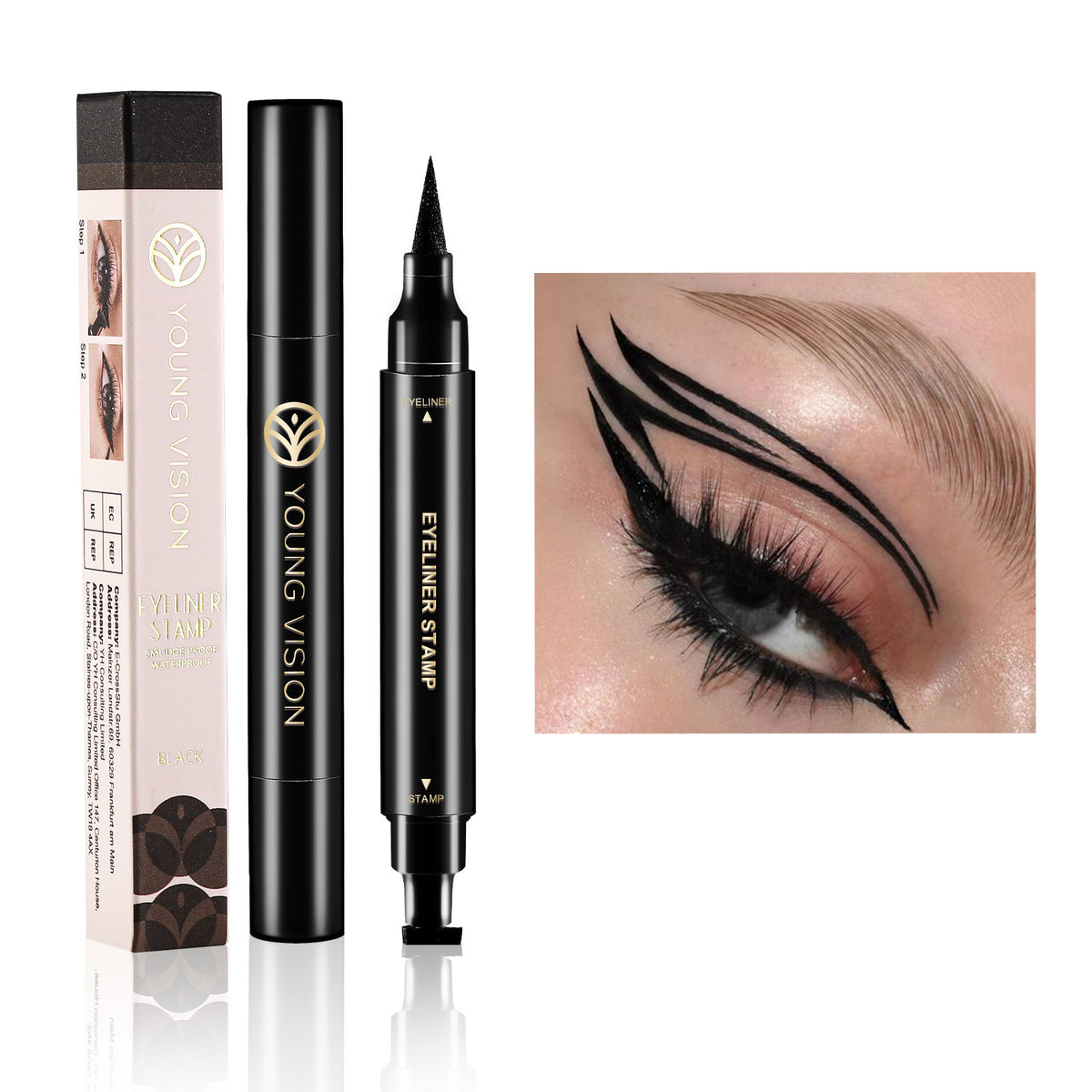 Eyeliner de phoque noir et blanc pas facile à écraser