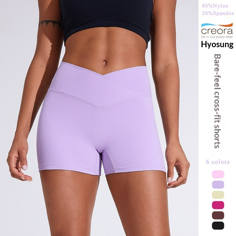 Été Femmes Européen et Américain-Style Peach-Shaped Butt-Lifting Fitness plissé High- W
