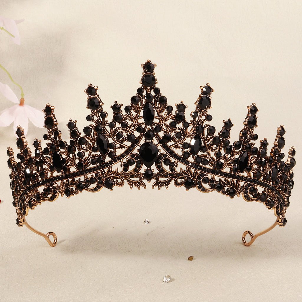 Tête haute en alliage sombre Strass Crownstylish