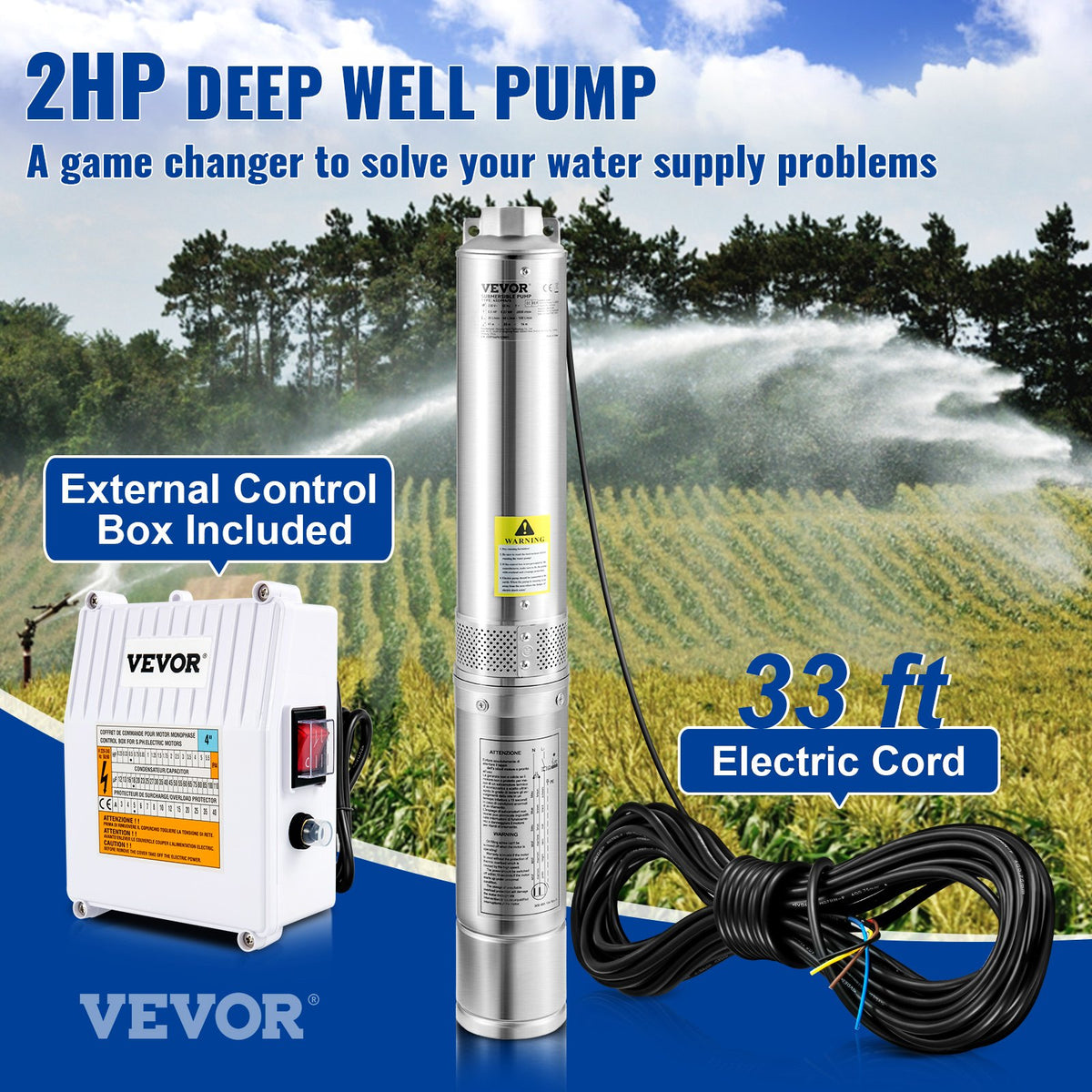 Pompe submersible à puits profond