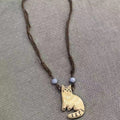 Retro Beige Kitten Collier tressé Femmes