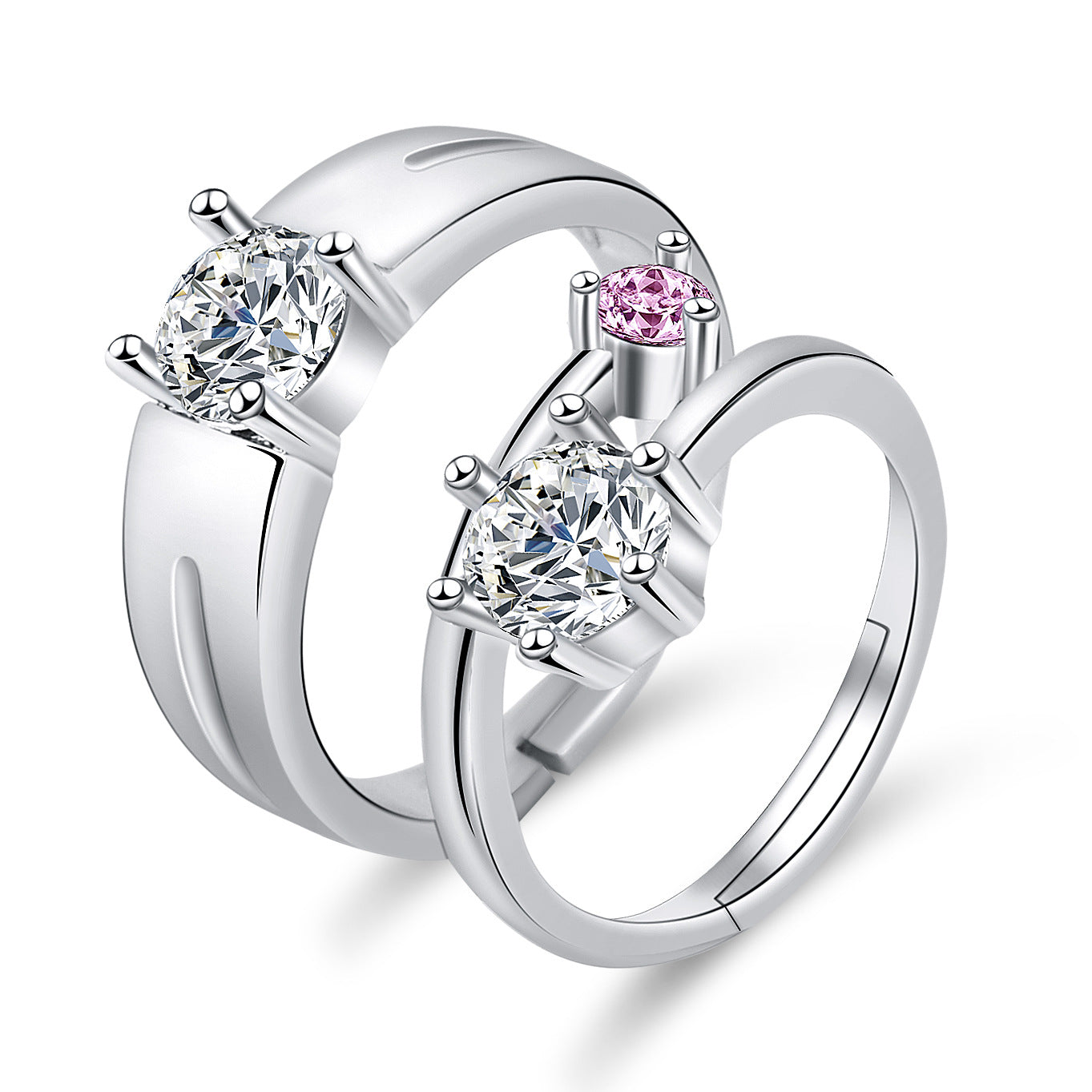 Moissanite Engagement Couple Anneaux Couple