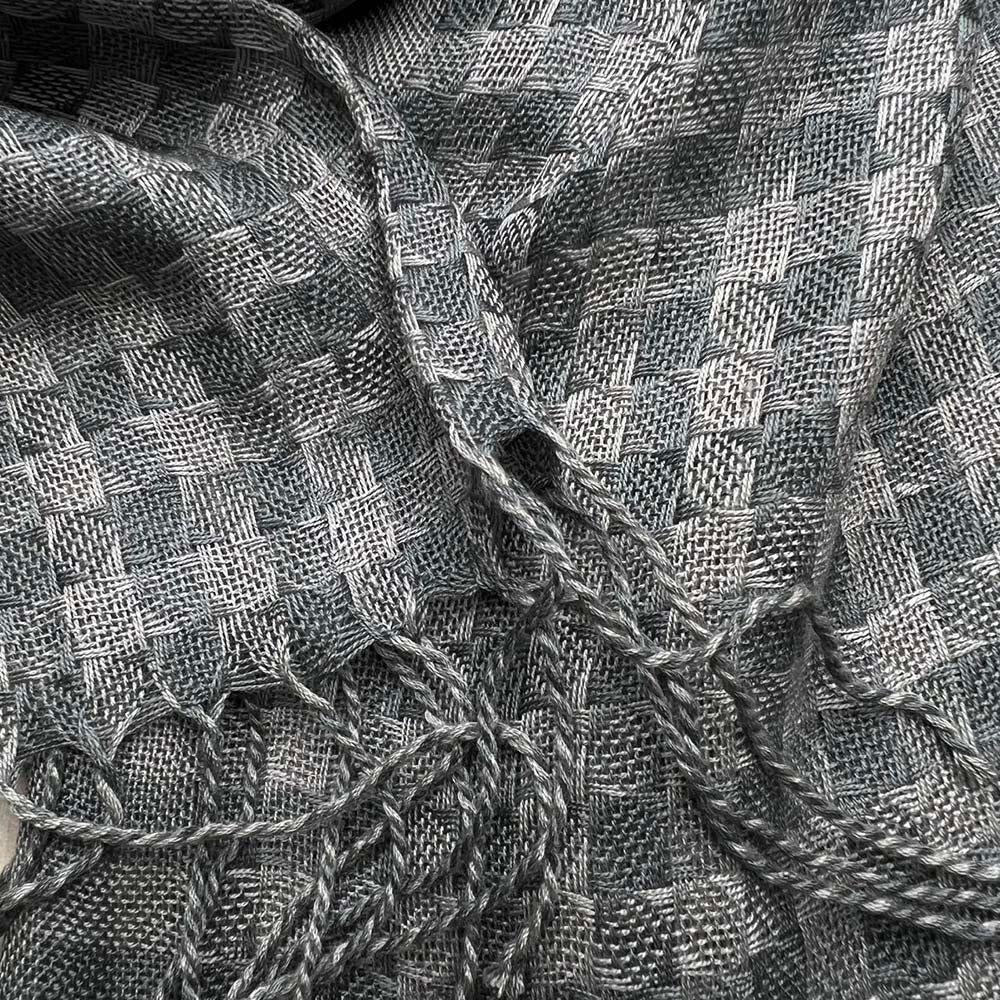 2pcs Deep Fringe Adds Movement Grey Acrylic Scarf with Fringe