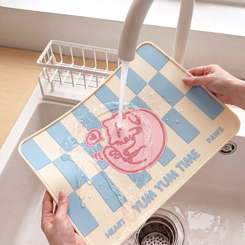 Pet Placemat Silicone Mat Non-dérapant Imperméable résistant aux taches