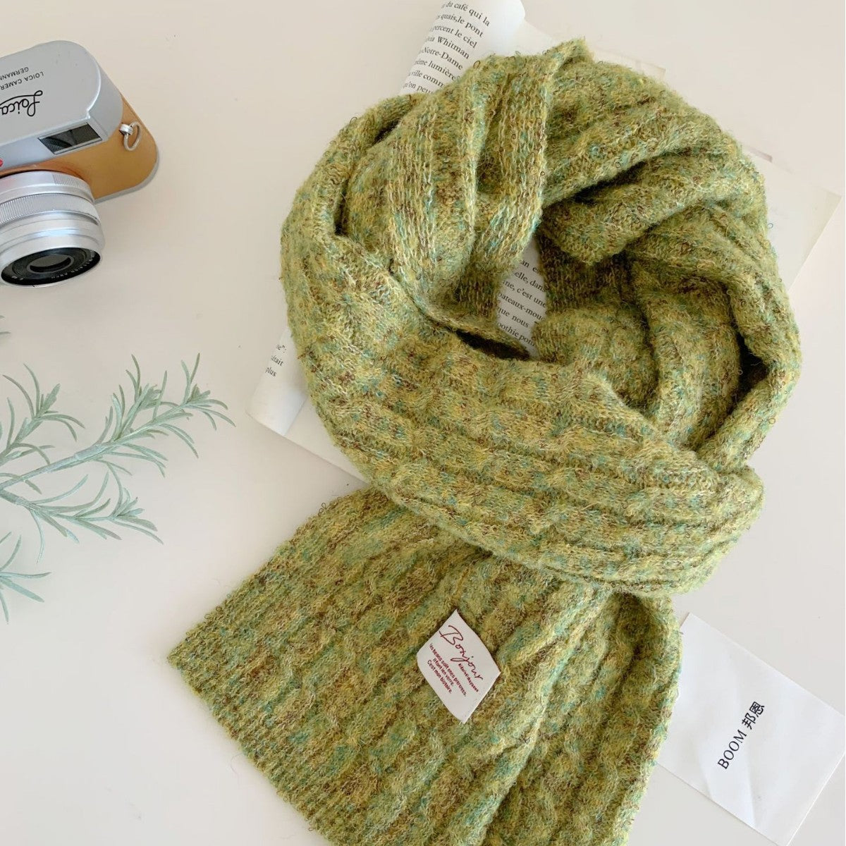 Écharpe de cou tricotée versatile, épaisse et chaude
