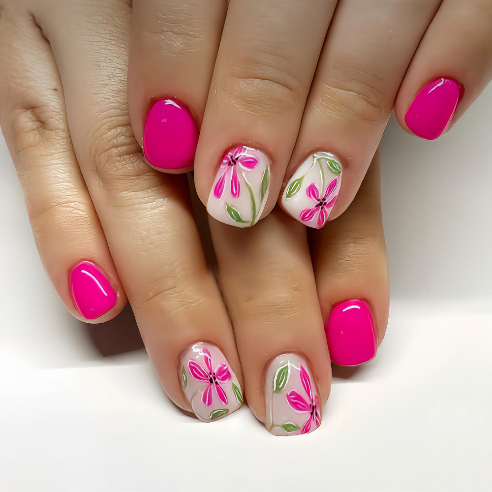 Short Shiny Minimalist Square faux ongles pour l'été