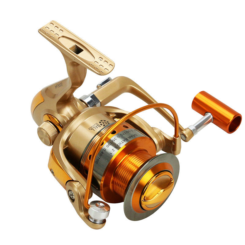 Tête en métal Rocker Pêche Bobine de pêche Roue Spinning Sea Rod Roue