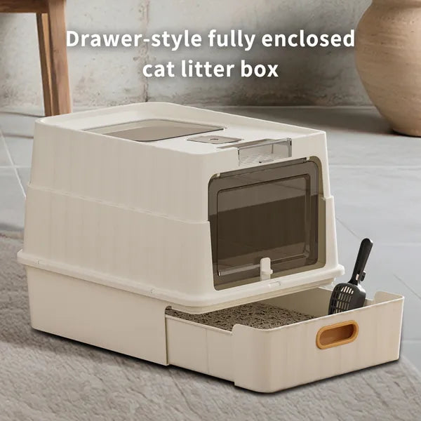 Boîte à litière cat blanc style tiroir simple