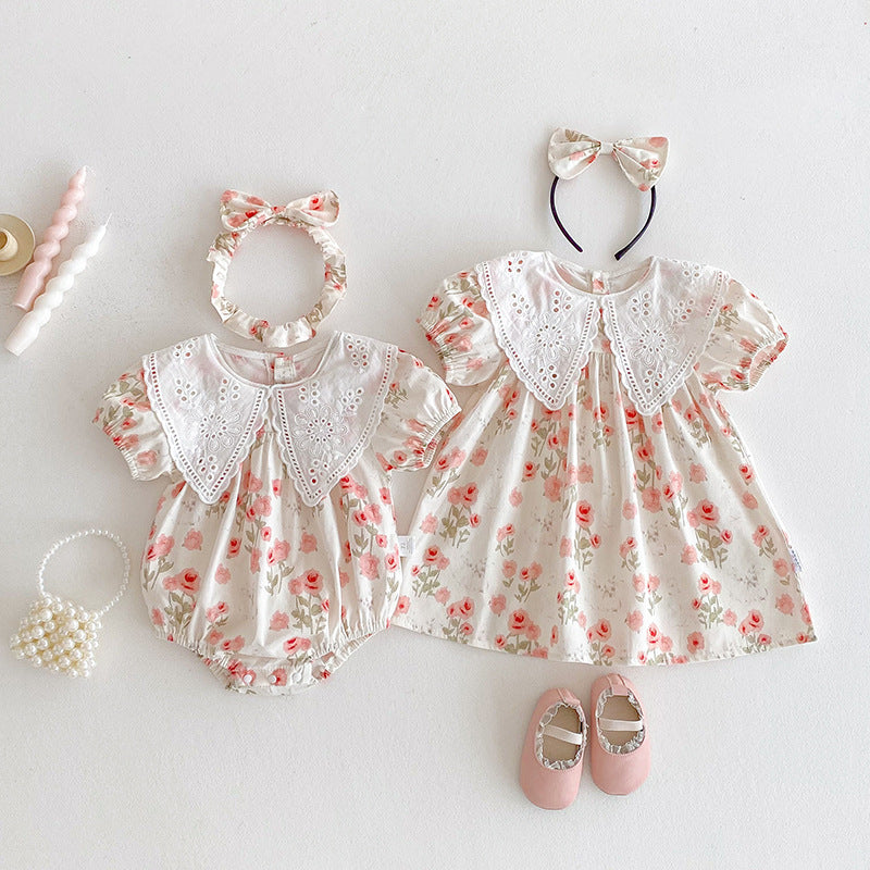 Filles style coréen Robe à manches courtes Romper