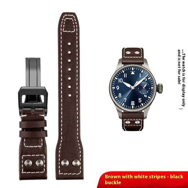 Bracelet de montre en cuir véritable Jet de feu portugais