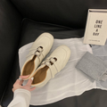 Printemps Summer Square Toe Ballet Style Mary Jane Chaussures Femmes Double Strap Buckle Low Cut Fl