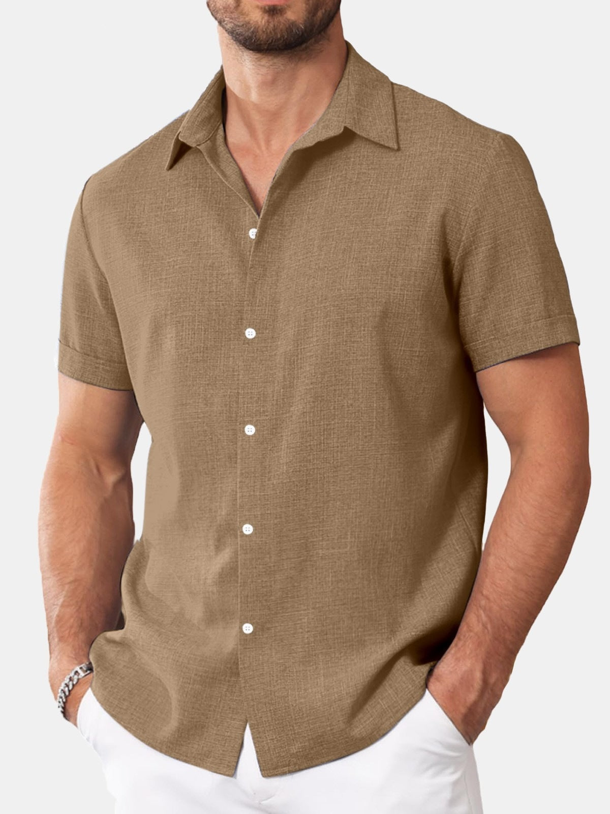Chemise casual imprimé à manches courtes pour hommes