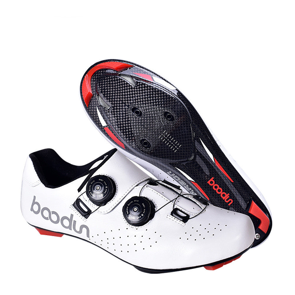 Chaussures de vélo en fibre de carbone en cuir absorbant les chocs