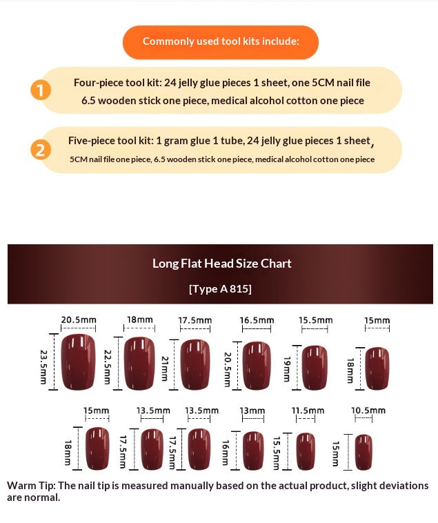 24-pièces Short Coffin-style White-edge French Pressing Nail Glitter Gradient Nail acrylique