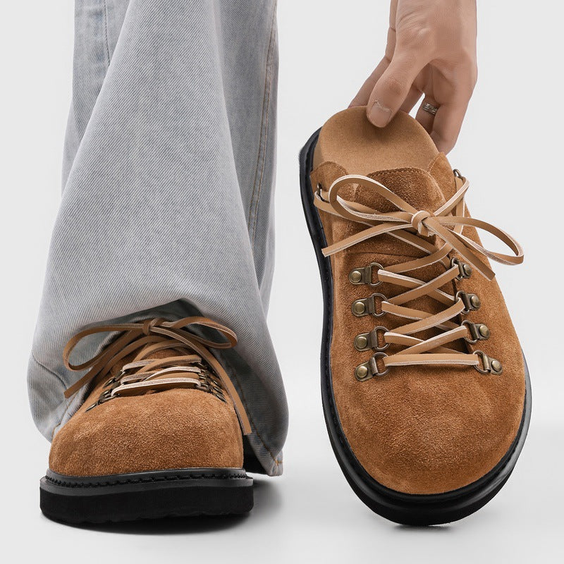 Chaussures à Mule polyvalentes en plein air Slip-on Augmentation de la hauteur Pantoufles à orteil fermé