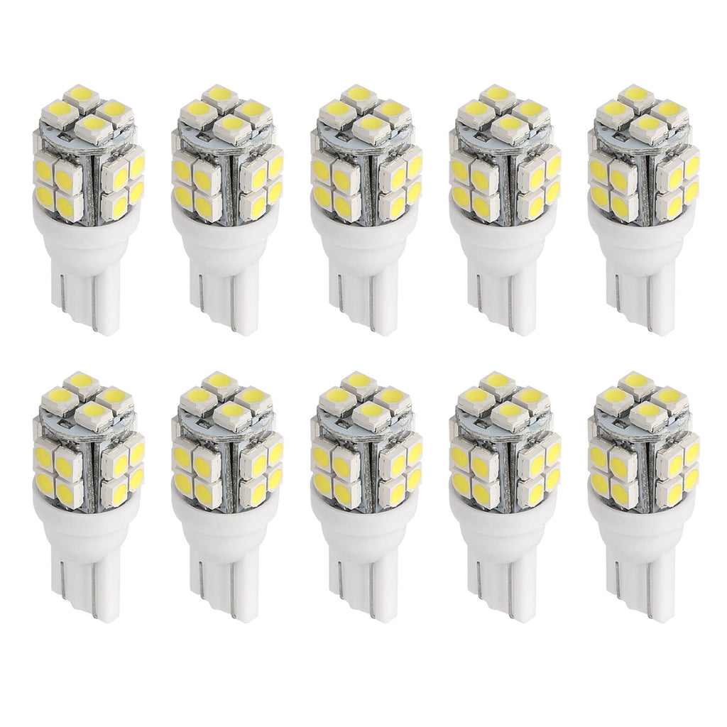 10Pcs 12V T10 LED Ampoule Wedge Base Intérieur Dome Carte Lumières LED Plaque de licence Trunk S