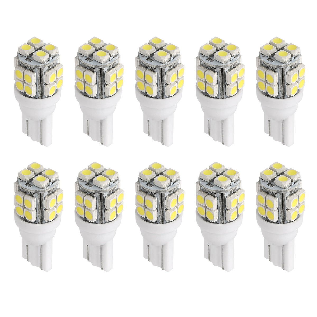 10Pcs 12V T10 LED Ampoule Wedge Base Intérieur Dome Carte Lumières LED Plaque de licence Trunk S