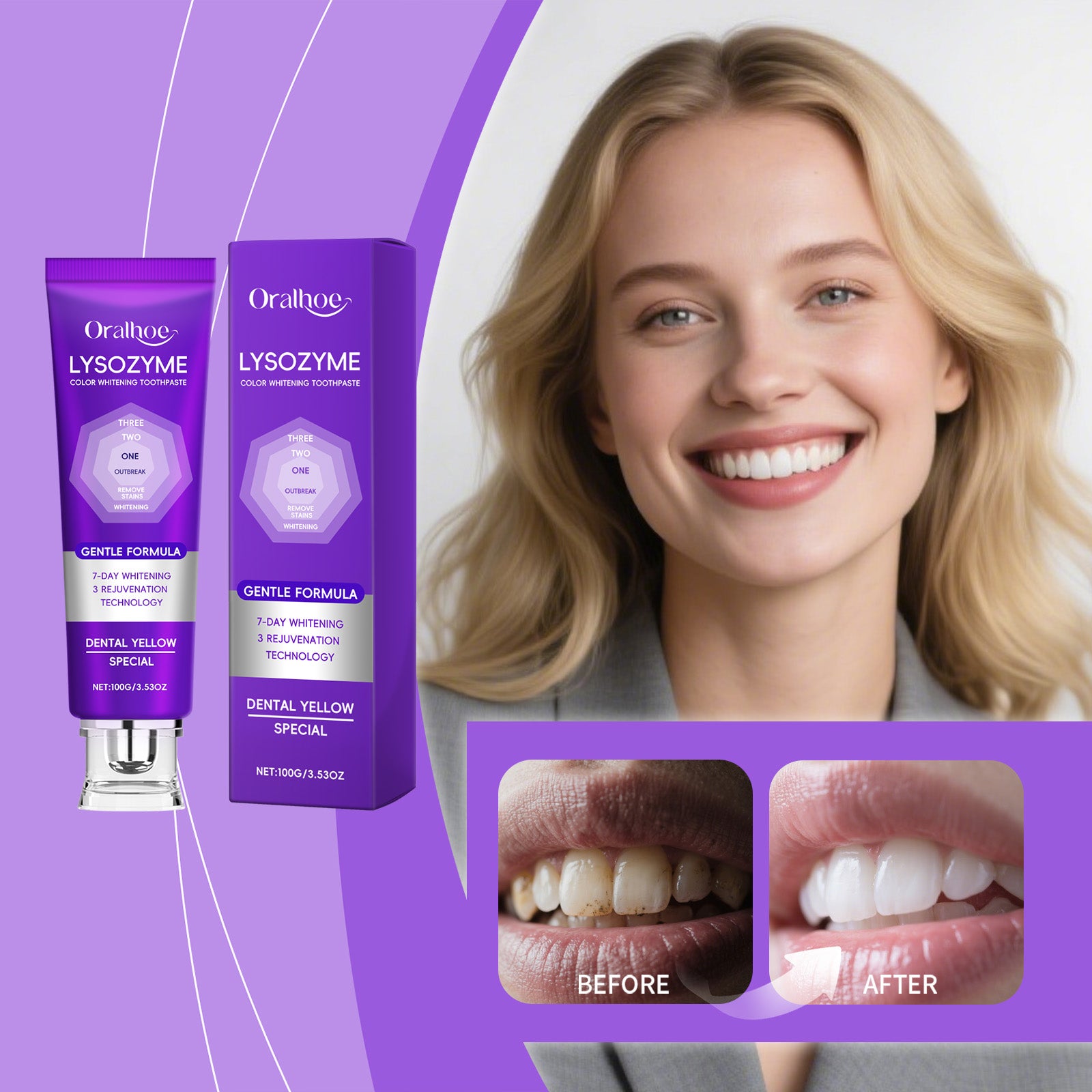 Dentifrice pourpre blanchissant 1 0 0g 1box