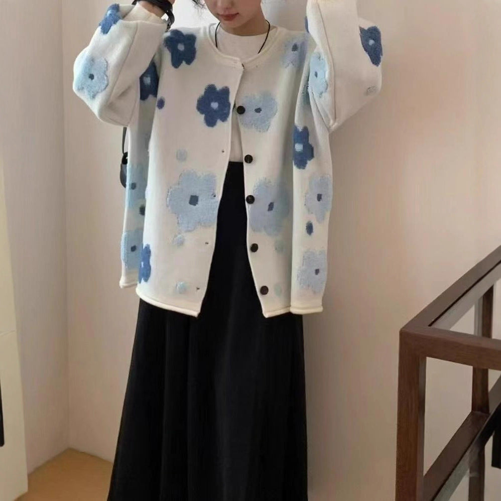 Cardigan Retro pour femmes en tricot doux