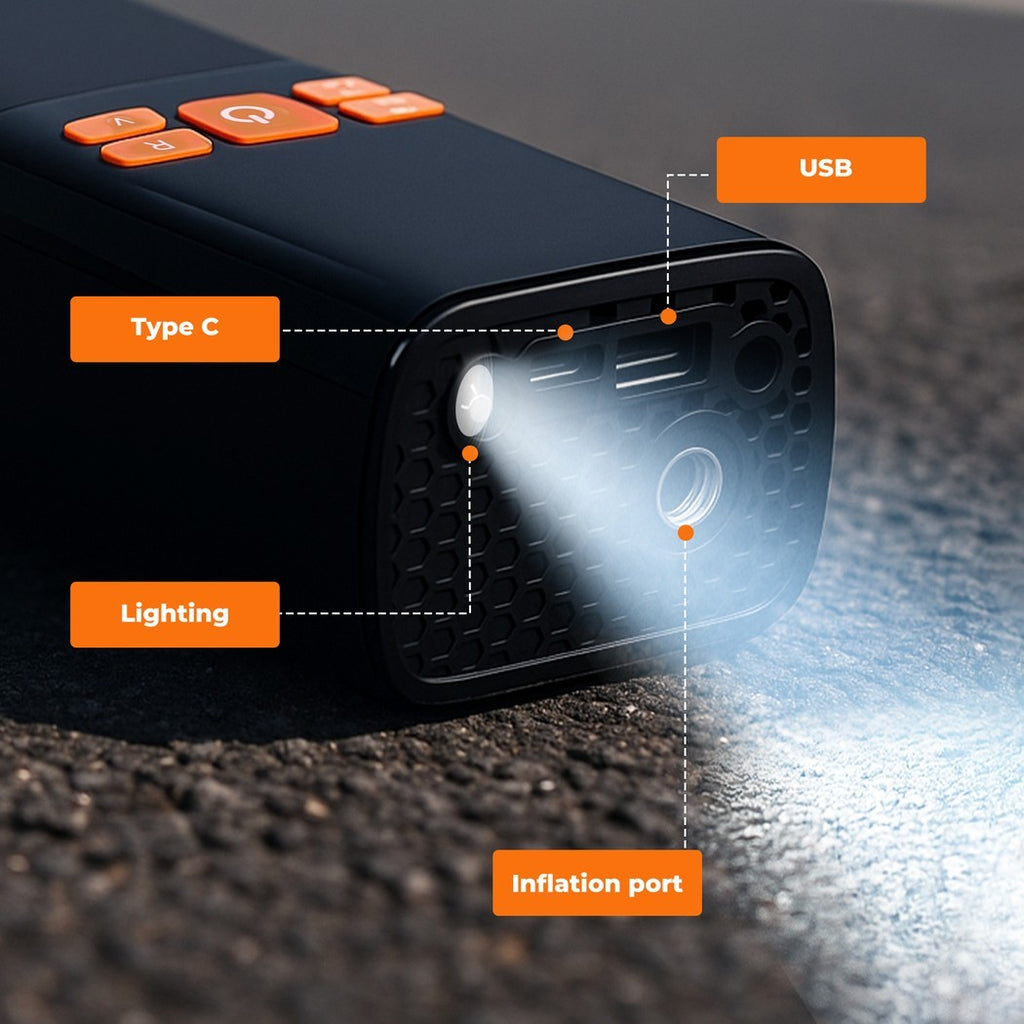 Pompe à compresseur d'air rechargeable numérique sans fil pour pneumatiques de voiture UK
