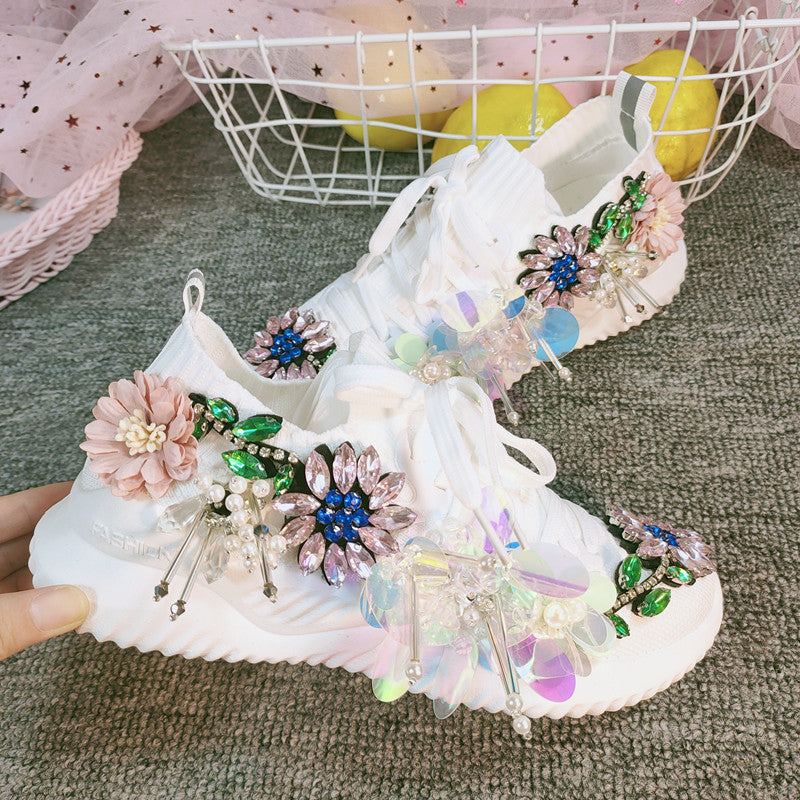 Women's knitted elastic shoes