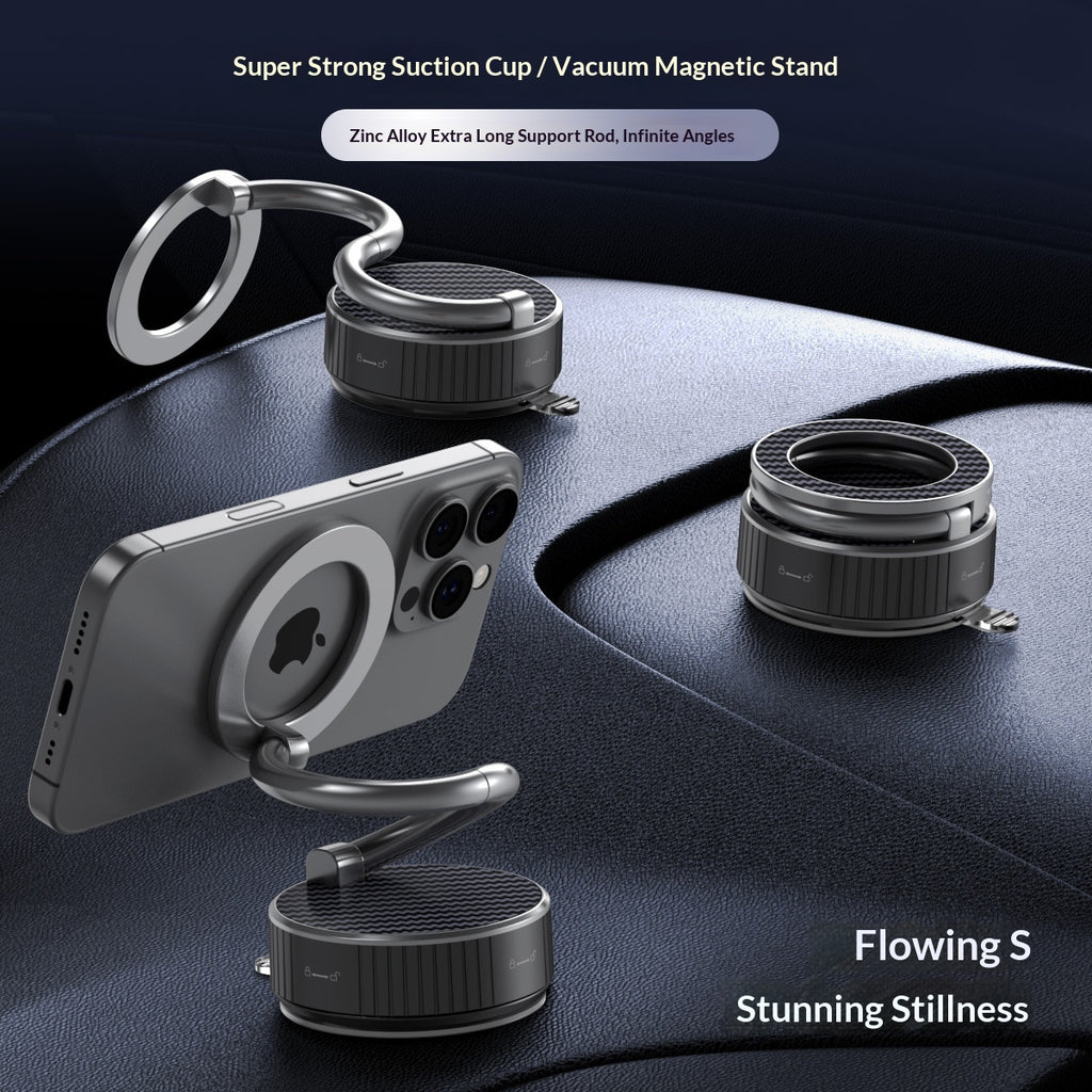 Adsorption magnétique sous vide Glue Suction Cup Car Phone Navigation Rotating pliing Stand