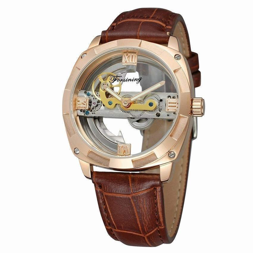 Business Casual Fashion Montre Homme Imperméable Tourbillon Automatique Mécanique