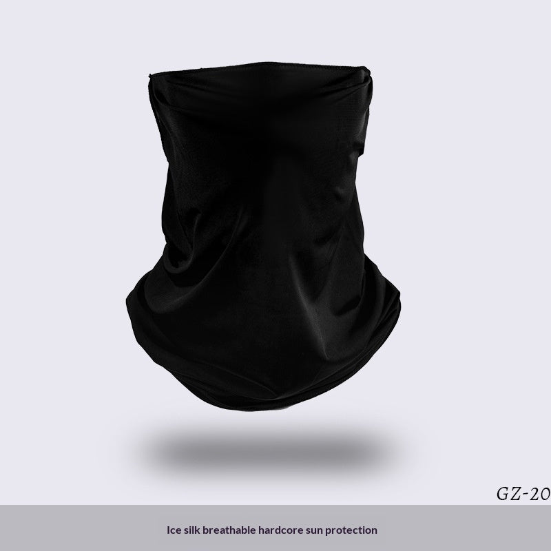 Masque de visage en boucle d'oreille en soie de glace protecteur de cou de sport