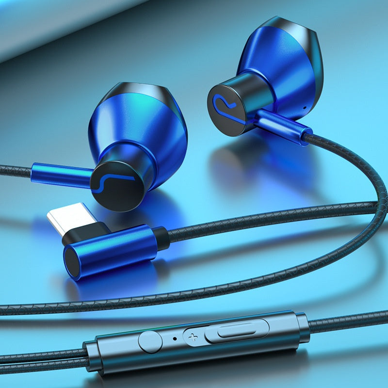 Wired In-Ear Gaming Headphones Flat Port Round Hole Universal Earbuds Interface