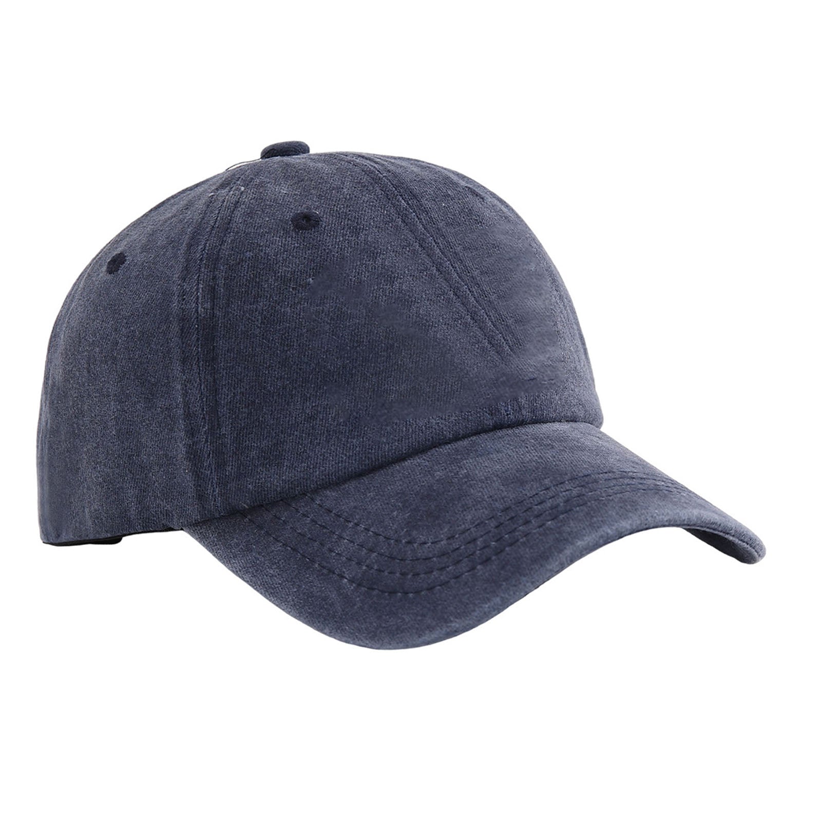 Casquette de baseball coton lavable imprimé été hommes chapeau réglable tête circonférence Navy Blu