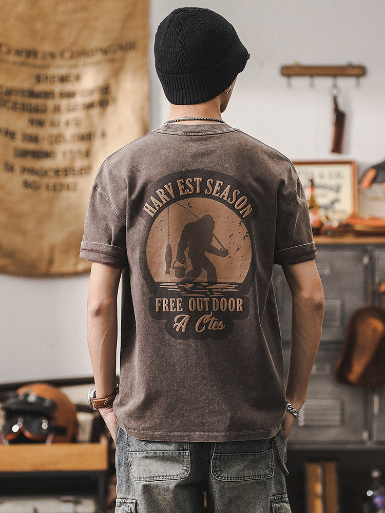 T-shirt d'été à manches courtes rétro pour homme