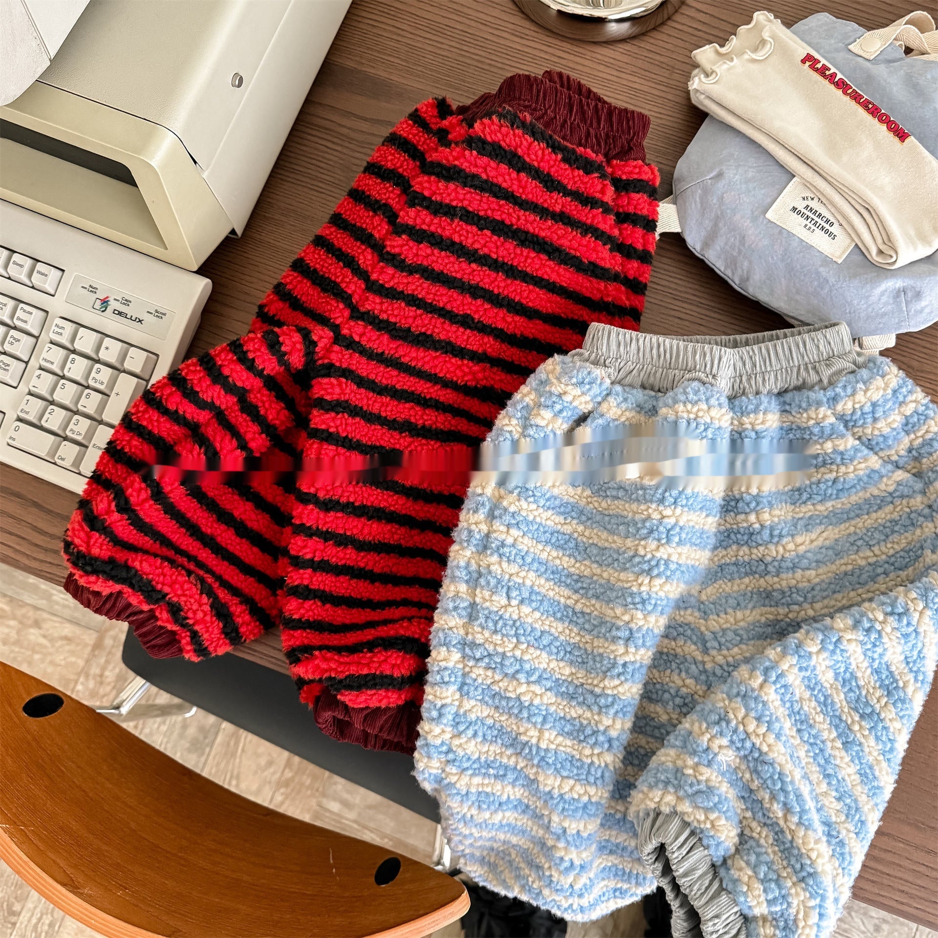 Pantalon de coton doublé de polaire pour enfants pour l'hiver