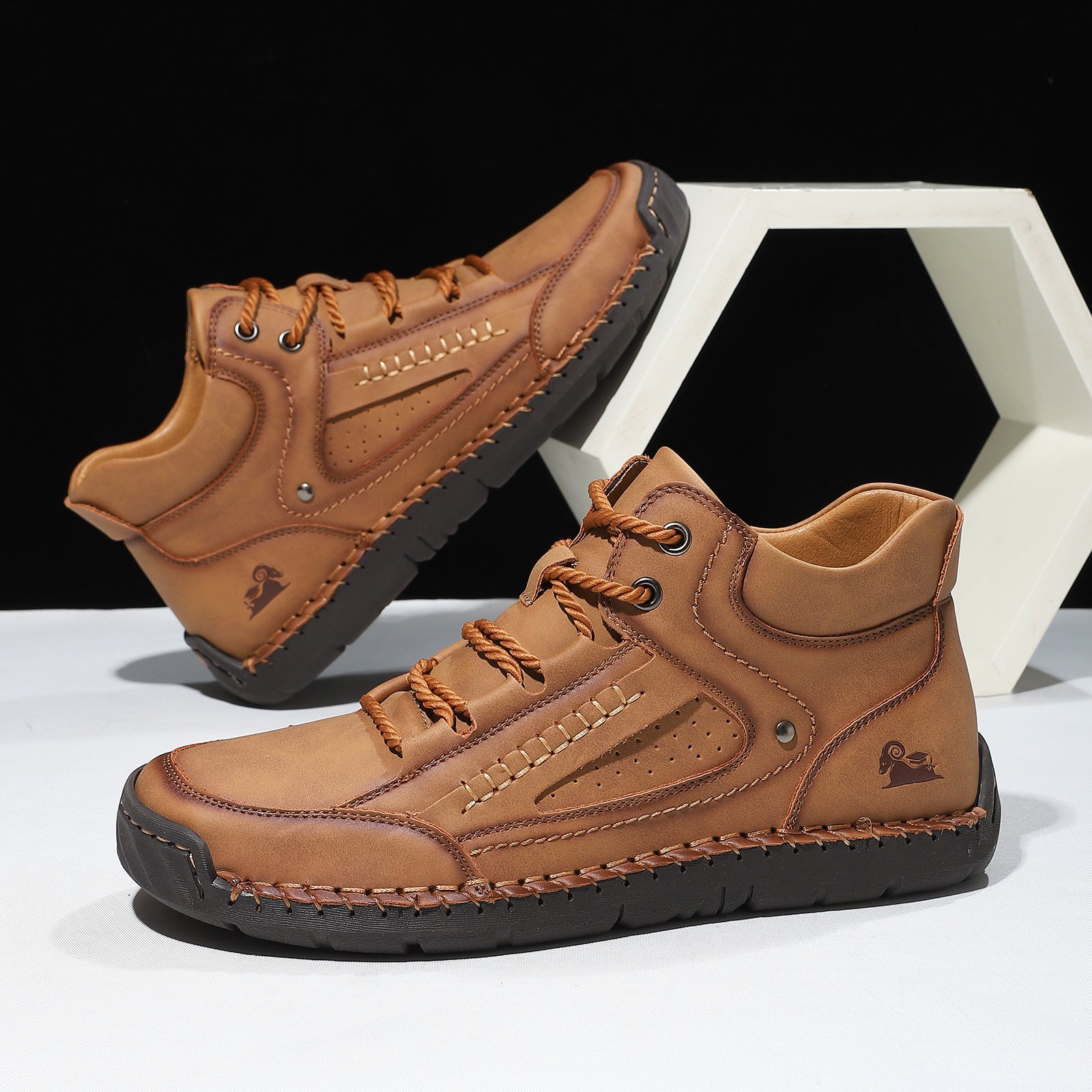 Hommes Confortable et respirant Chaussures haut-top à lacets plats