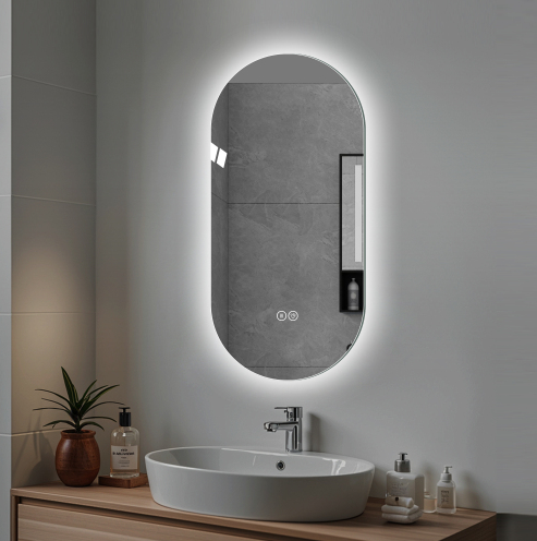 Smart mur de 48x24 pouces écran tactile LED anti-fog miroir salle de bains miroir