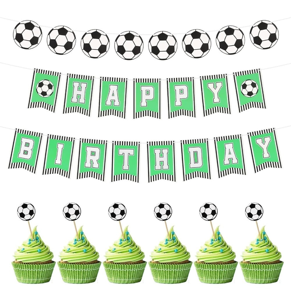 Ensemble de 9 bannières de football - Décorations d'anniversaire