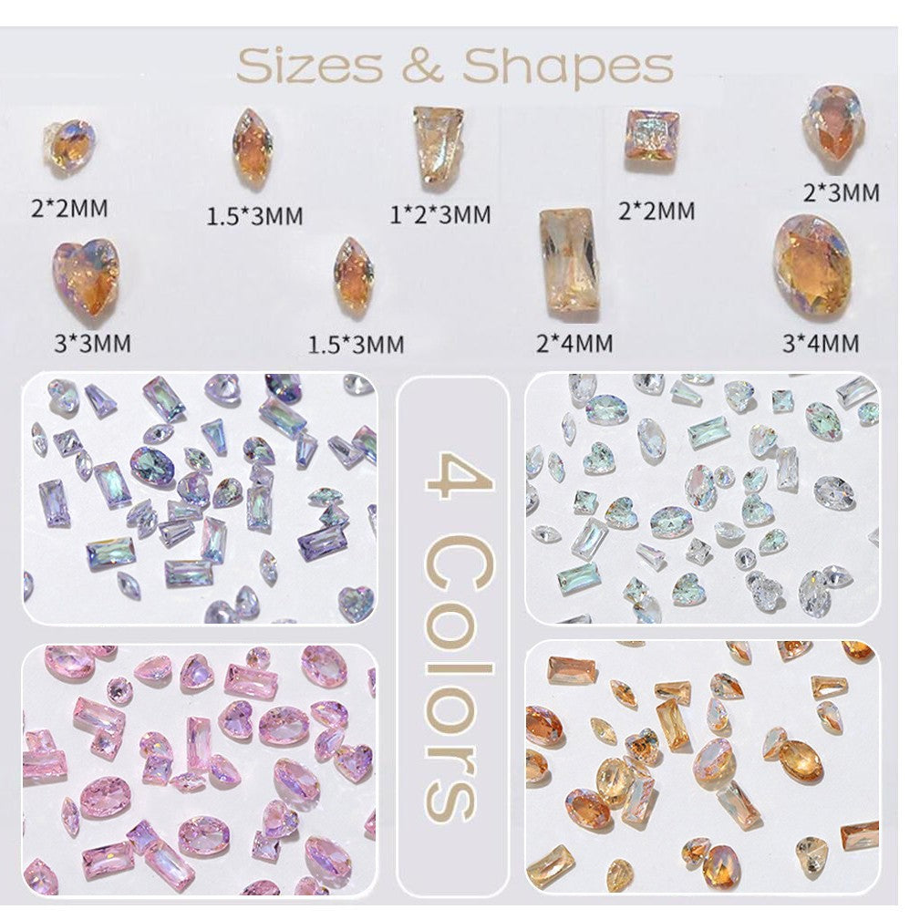 Décorations d'art à ongles Mini Zircon de 50 pièces multi-forme