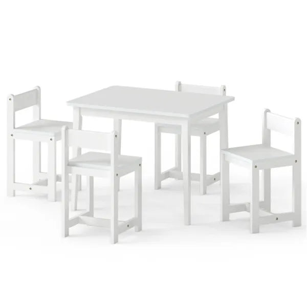 Table et chaises en bois pour enfants (1 table + 4 chaises)