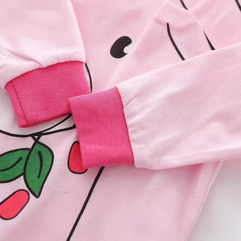 Ensemble de vêtements de salon pour enfants à manches longues en coton