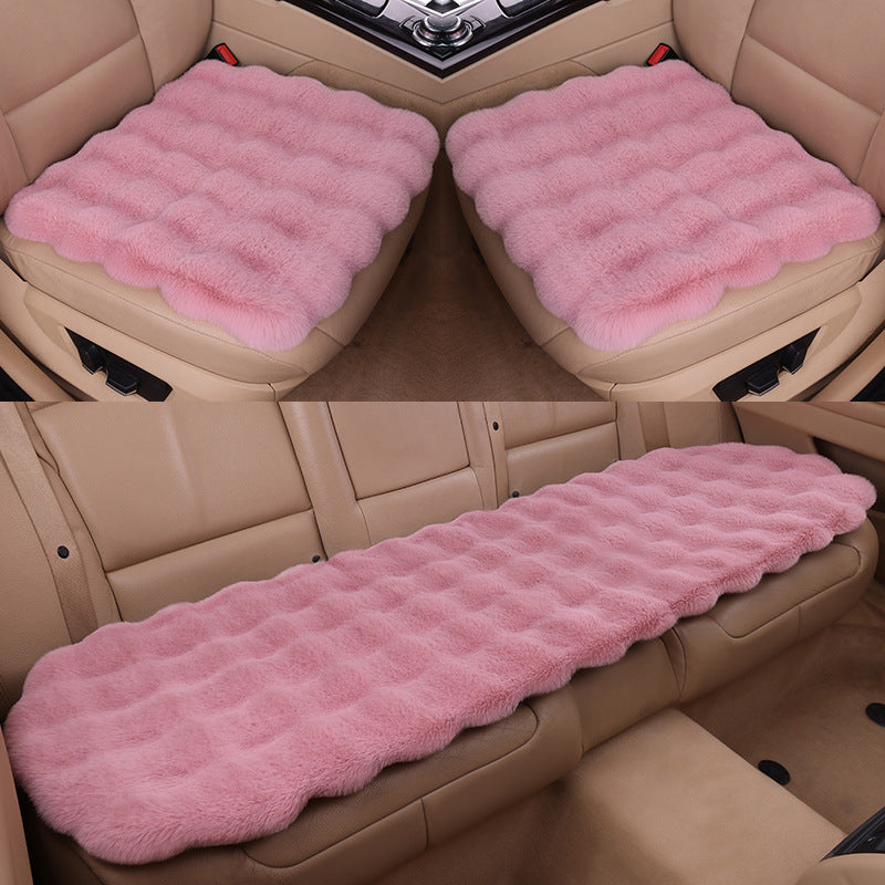 Voiture Coussin Winter Bubble Velvet Lapin en peluche Ensemble de trois pièces sans dossier
