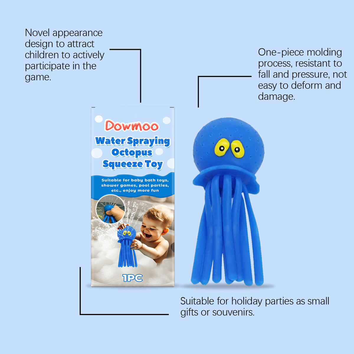 Octopus Squeeze Water Spray Bath Toy