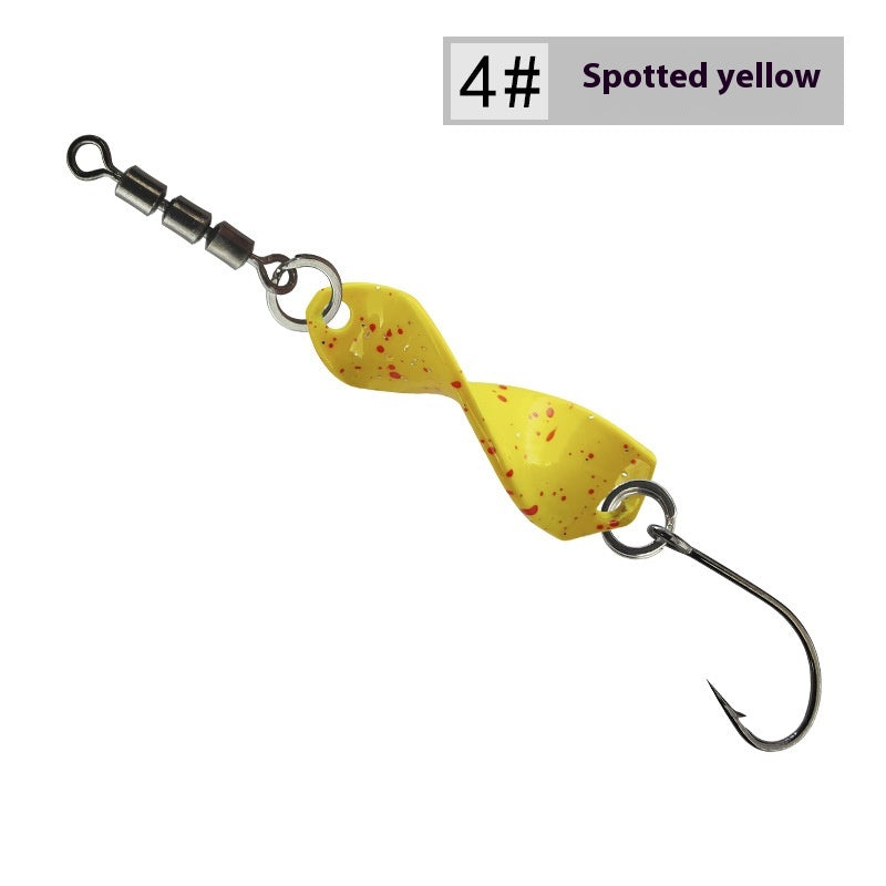 Lure Haute Vitesse Swivel Spiral Tossing Rotation Lure de métal brillant