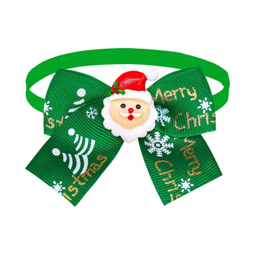 Décoration d'arbre pour chien de poupée de Noël Cat Bow