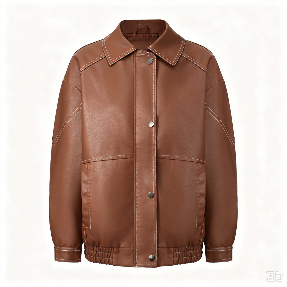Veste de moto de style surdimensionnée en cuir pour femme Printemps et automne Fashio