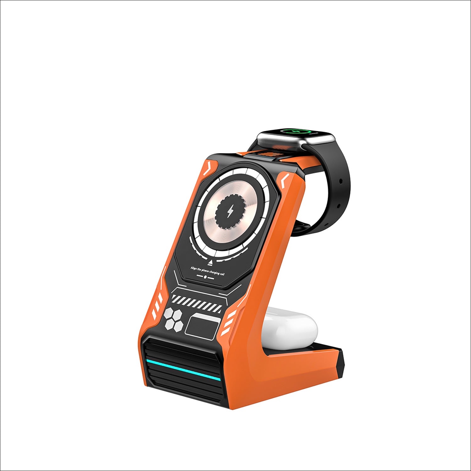 Support de téléphone mobile pour chargeur sans fil magnétique trois en un